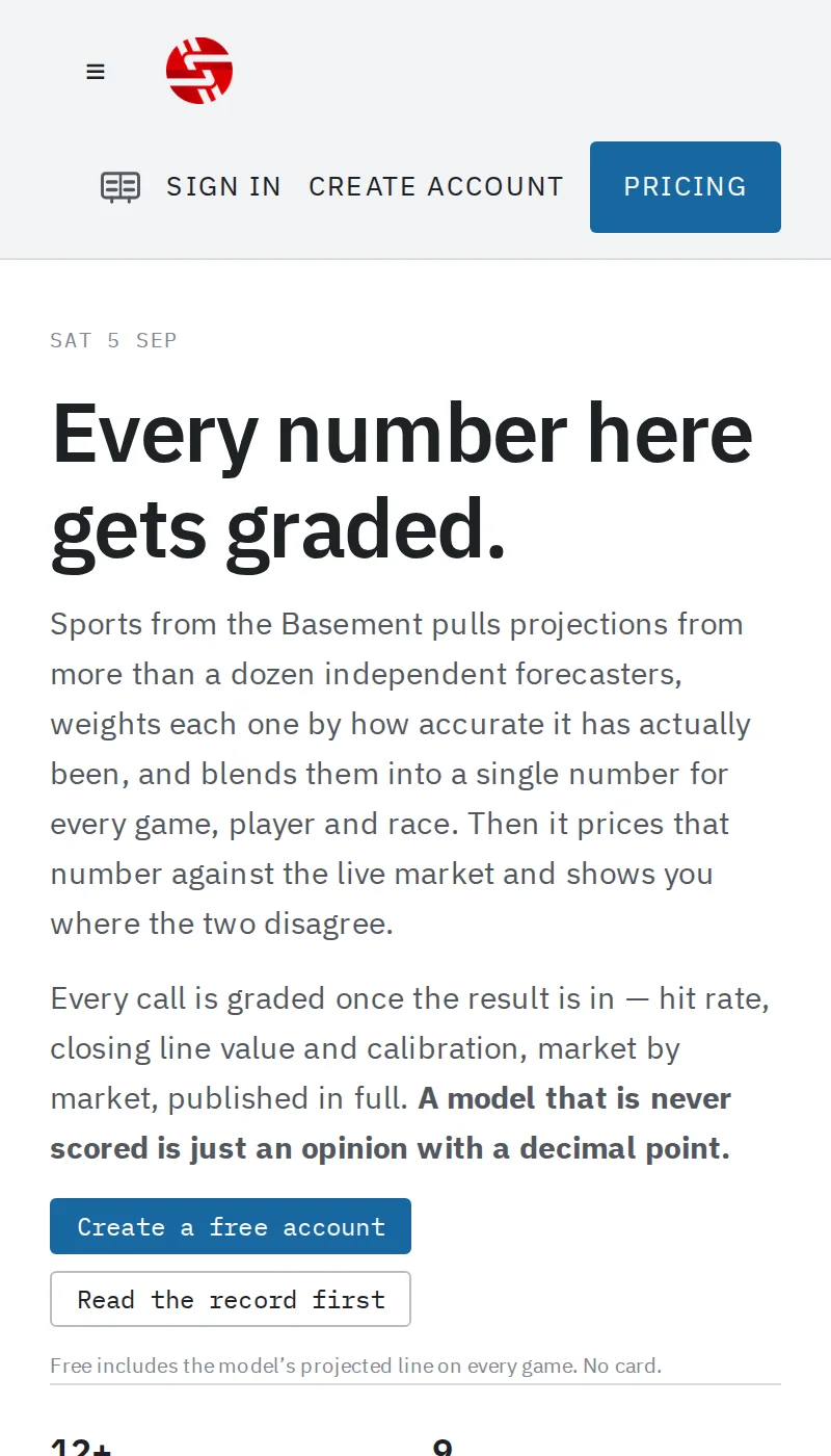 Sports from the Basement — mobile screenshot